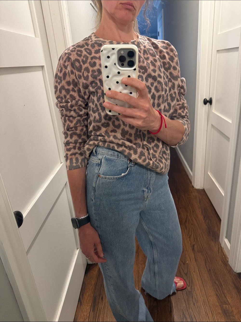 H&M Brown Leopard-Print Button Cardigan